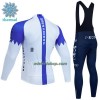 Fietskleding (Fietsshirt Lange Mouw + Lange Koersbroek) 2023 INEOS Grenadiers Winter Thermal Fleece - Wit Blauw